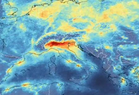 ESA image showing Italian smog